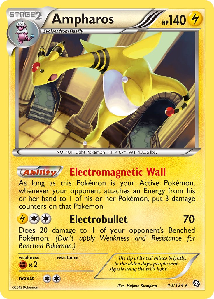 Ampharos (40/124) (Cosmos Holo) (Blister Exclusive) [Black & White: Dragons Exalted] | Cracking-Singles