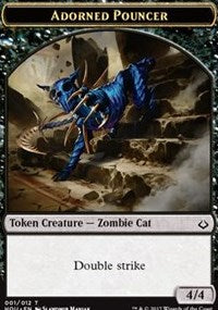 Adorned Pouncer // Warrior Double-sided Token [Hour of Devastation Tokens] | Cracking-Singles