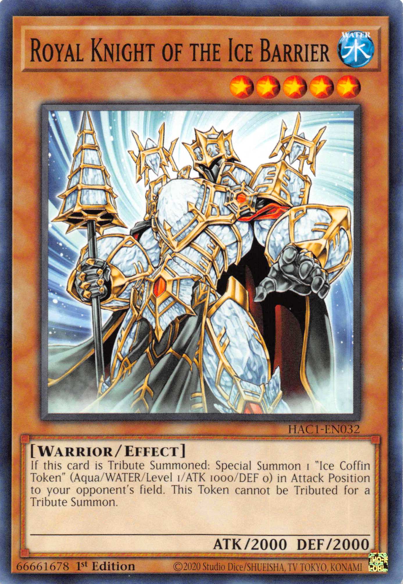 Royal Knight of the Ice Barrier [HAC1-EN032] Common | Cracking-Singles