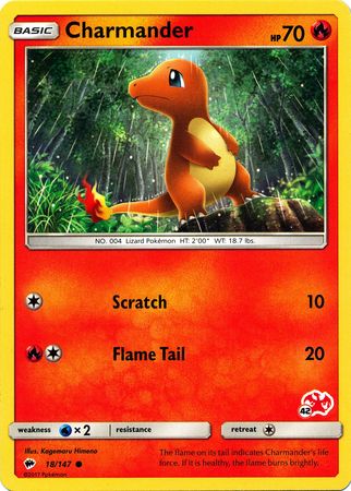 Charmander (18/147) (Charizard Stamp #42) [Battle Academy 2020] | Cracking-Singles