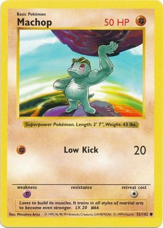 Machop (52/102) [Base Set Shadowless Unlimited] | Cracking-Singles