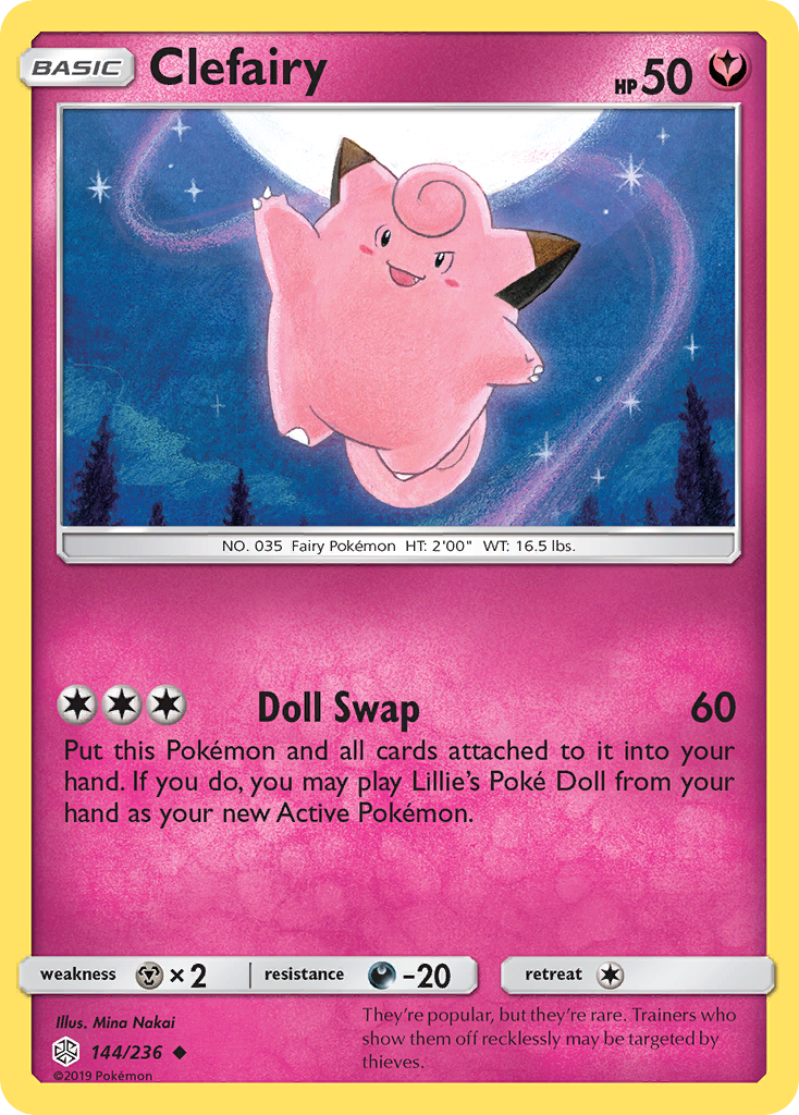 Clefairy (144/236) [Sun & Moon: Cosmic Eclipse] | Cracking-Singles