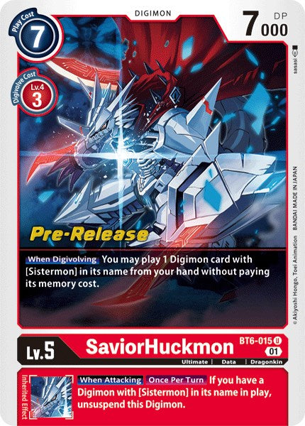 SaviorHuckmon [BT6-015] [Double Diamond Pre-Release Cards] | Cracking-Singles