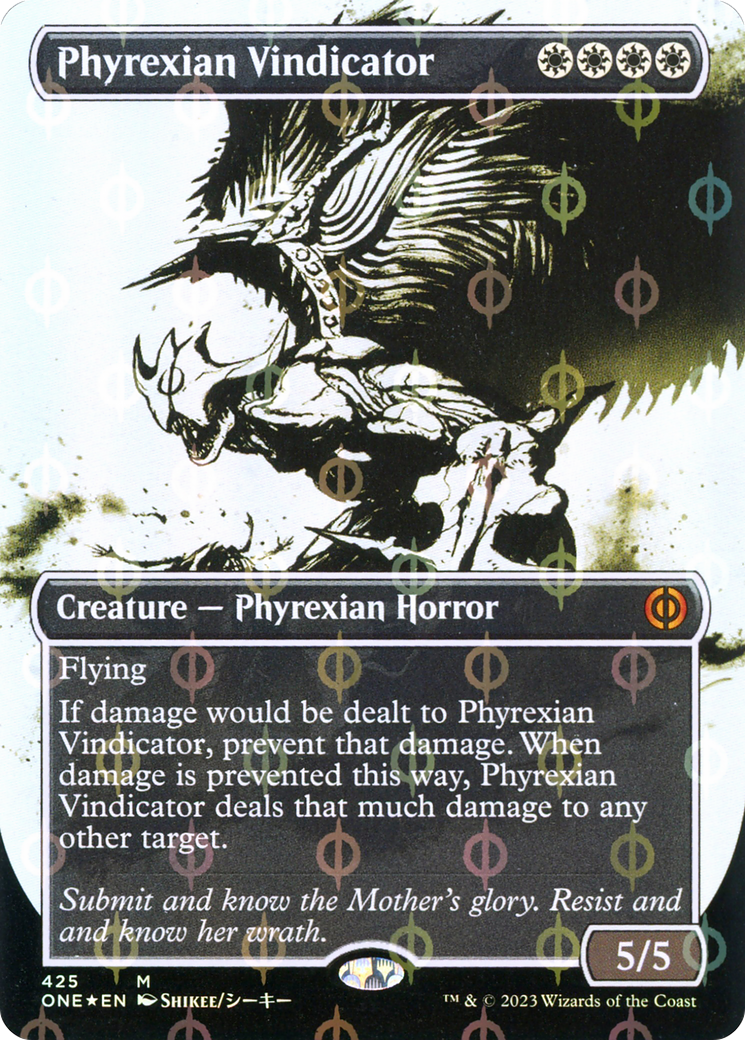 Phyrexian Vindicator (Borderless Ichor Step-and-Compleat Foil) [Phyrexia: All Will Be One] | Cracking-Singles