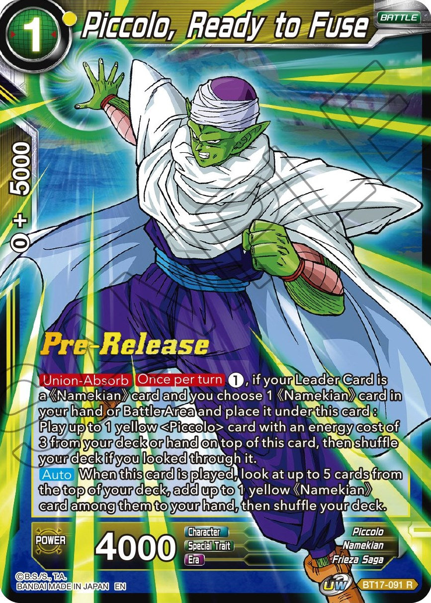 Piccolo, Ready to Fuse (BT17-091) [Ultimate Squad Prerelease Promos] | Cracking-Singles