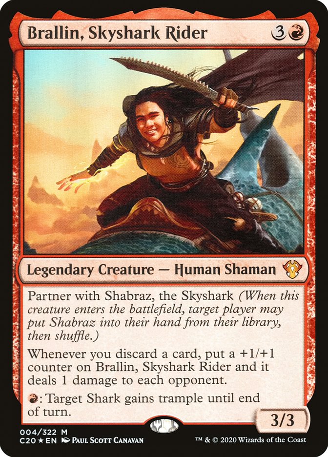 Brallin, Skyshark Rider [Commander 2020] | Cracking-Singles