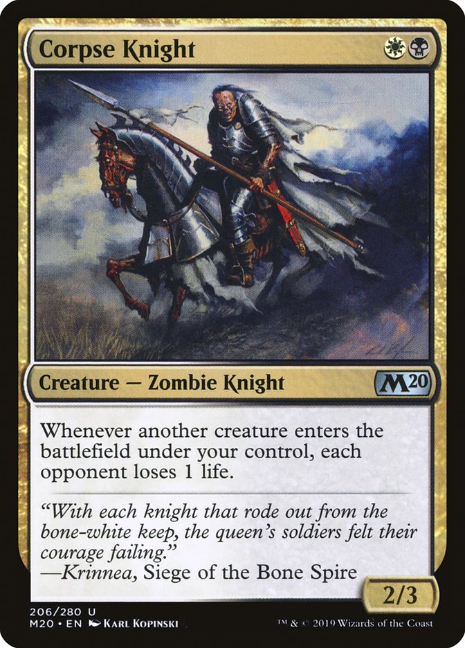 Corpse Knight (2/3 Misprint) [Core Set 2020] | Cracking-Singles