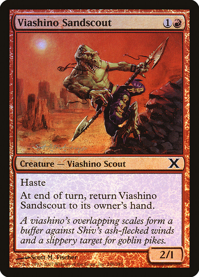 Viashino Sandscout (Premium Foil) [Tenth Edition] | Cracking-Singles