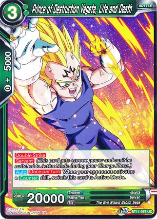 Prince of Destruction Vegeta, Life and Death [BT11-067] | Cracking-Singles