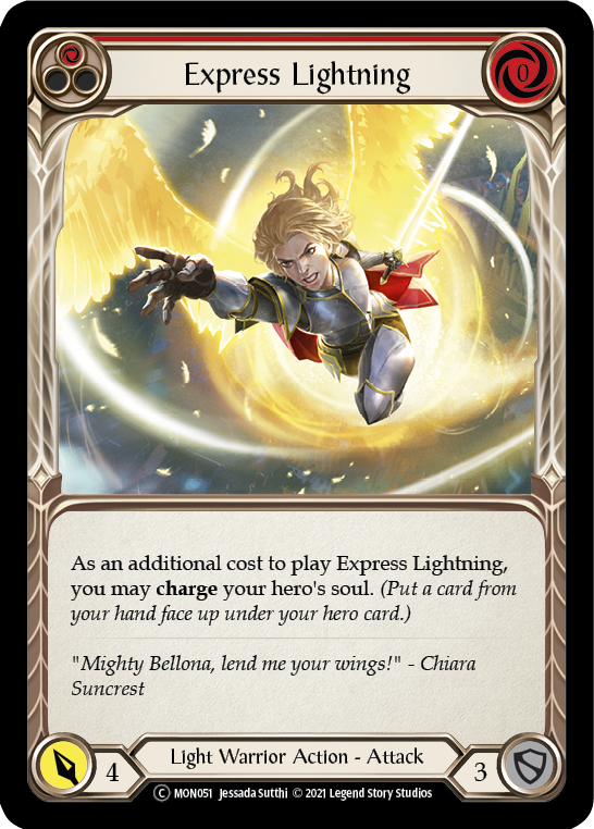 Express Lightning (Red) (Rainbow Foil) [U-MON051-RF] Unlimited Rainbow Foil | Cracking-Singles