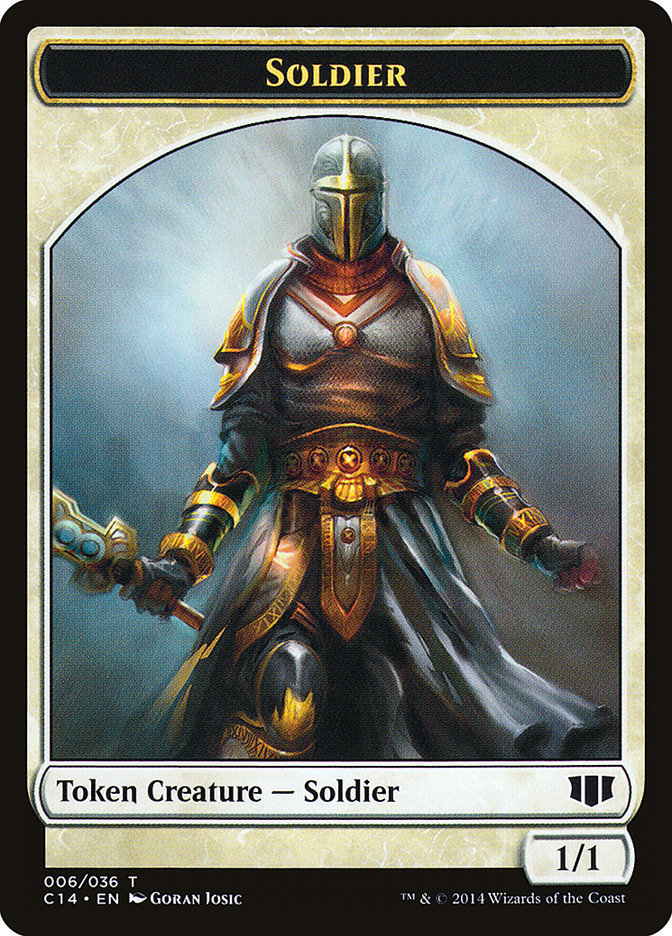 Soldier // Spirit Double-sided Token [Commander 2014 Tokens] | Cracking-Singles