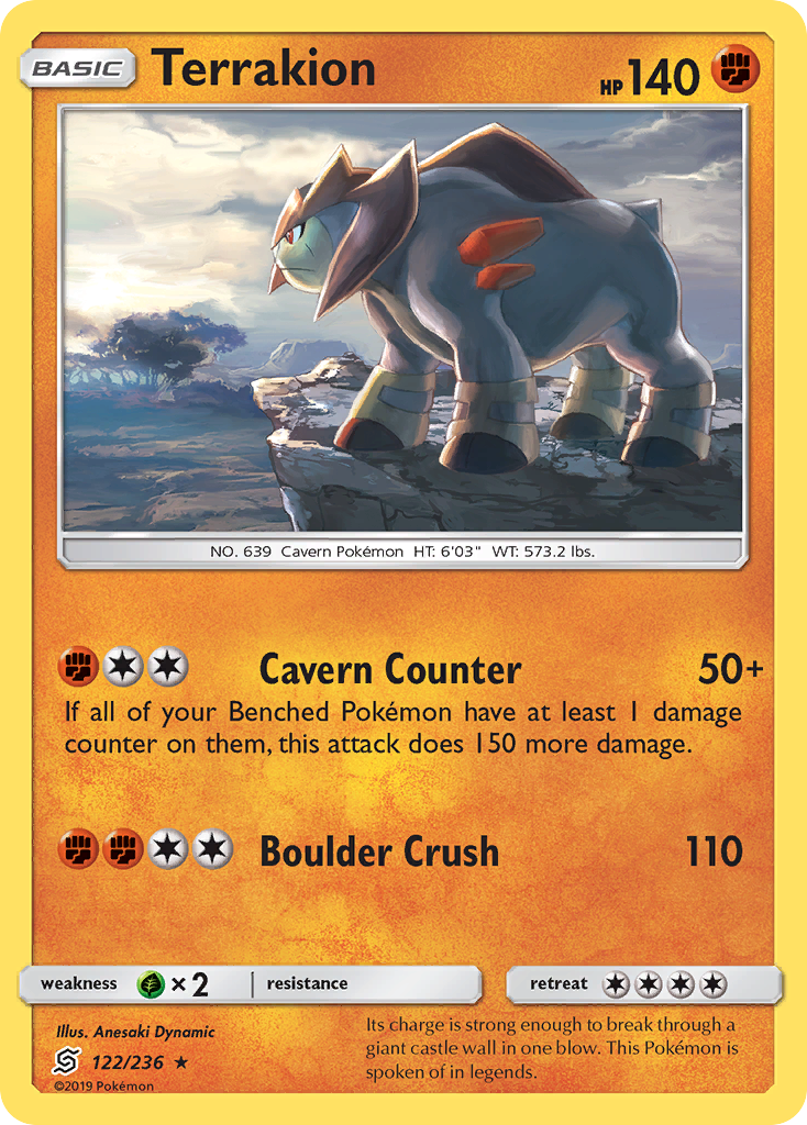 Terrakion (122/236) [Sun & Moon: Unified Minds] | Cracking-Singles