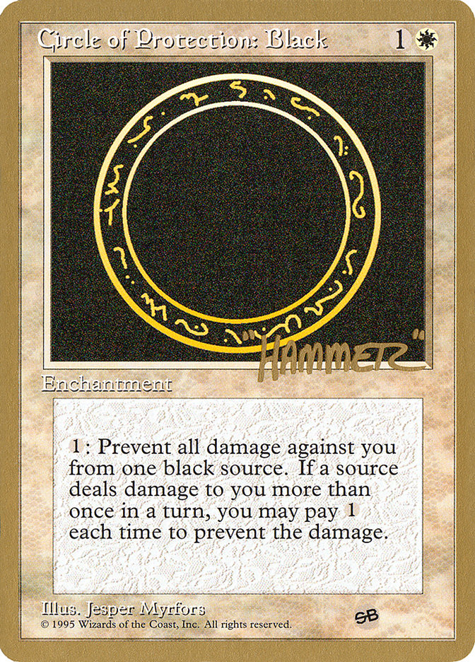 Circle of Protection: Black (Shawn "Hammer" Regnier) (SB) [Pro Tour Collector Set] | Cracking-Singles