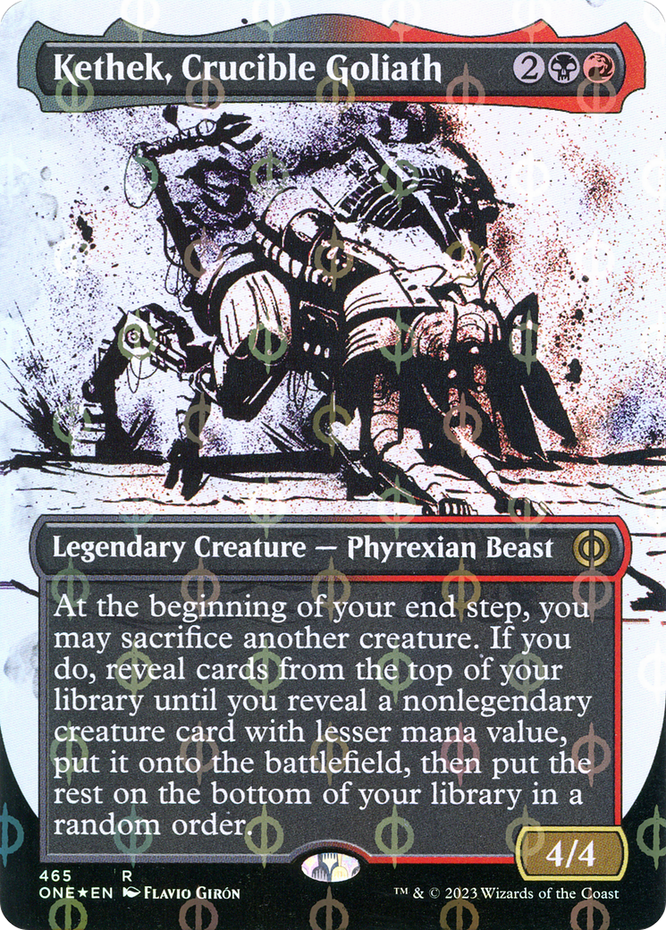 Kethek, Crucible Goliath (Borderless Ichor Step-and-Compleat Foil) [Phyrexia: All Will Be One] | Cracking-Singles