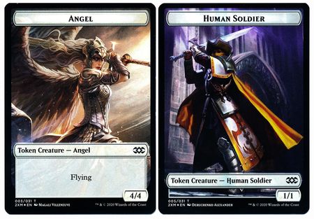 Angel // Human Soldier Double-sided Token [Double Masters Tokens] | Cracking-Singles