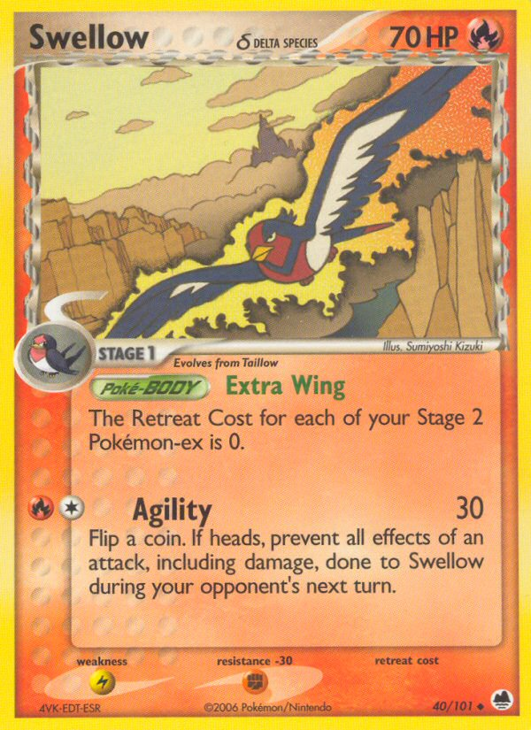 Swellow (40/101) (Delta Species) [EX: Dragon Frontiers] | Cracking-Singles