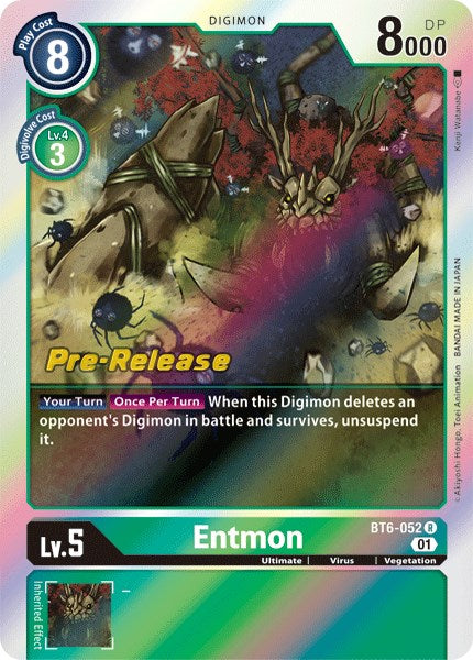 Entmon [BT6-052] [Double Diamond Pre-Release Cards] | Cracking-Singles