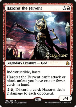 Hazoret the Fervent [Amonkhet Prerelease Promos] | Cracking-Singles