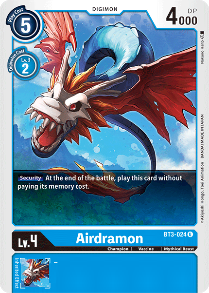 Airdramon [BT3-024] [Release Special Booster Ver.1.5] | Cracking-Singles