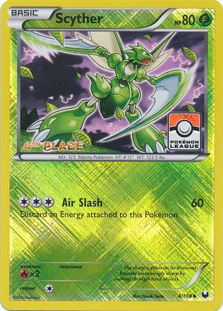 Scyther (4/108) (League Promo 4th Place) [Black & White: Dark Explorers] | Cracking-Singles