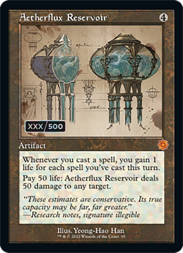 Aetherflux Reservoir (Retro Schematic) (Serial Numbered) [The Brothers' War Retro Artifacts] | Cracking-Singles