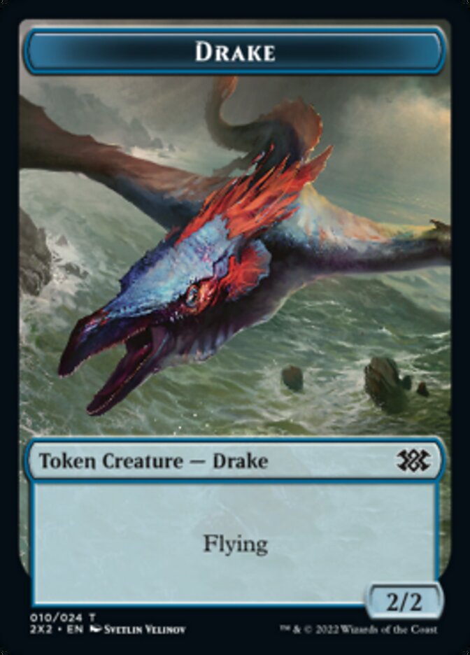 Drake // Soldier Double-sided Token [Double Masters 2022 Tokens] | Cracking-Singles