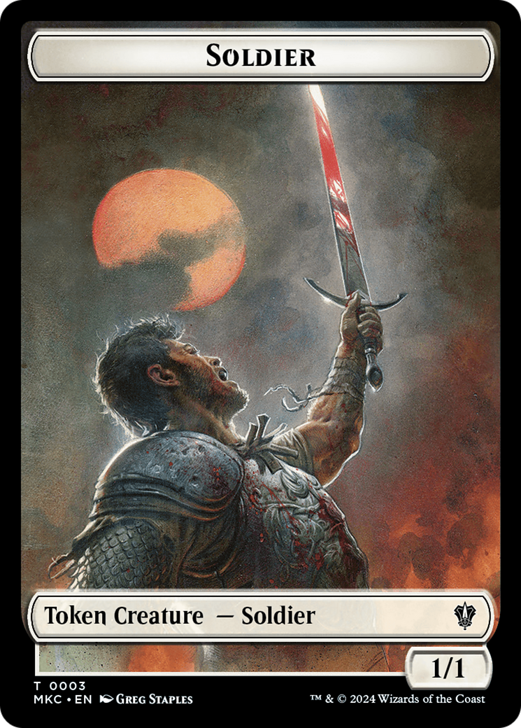 Human // Soldier Double-Sided Token [Murders at Karlov Manor Commander Tokens] | Cracking-Singles