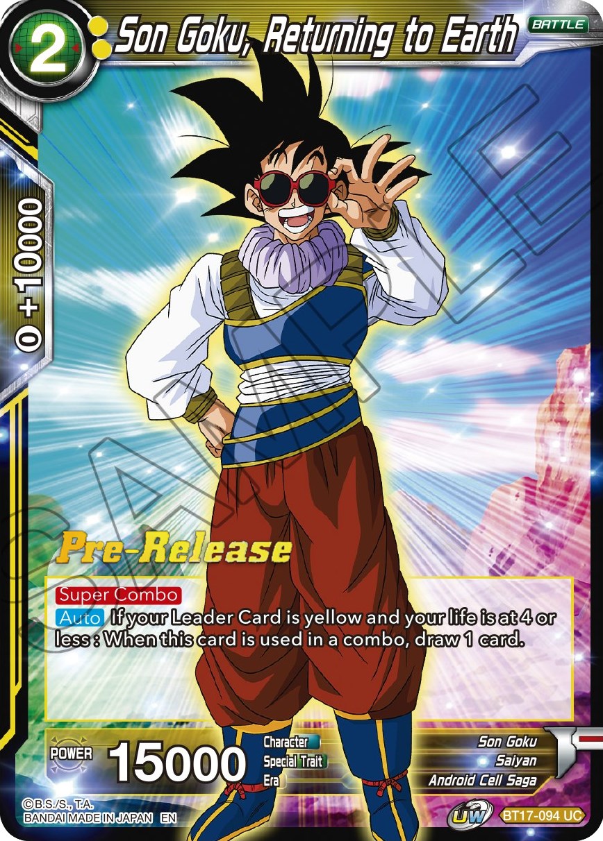 Son Goku, Returning to Earth (BT17-094) [Ultimate Squad Prerelease Promos] | Cracking-Singles