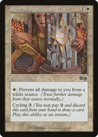 Rune of Protection: White [Urza's Saga] | Cracking-Singles