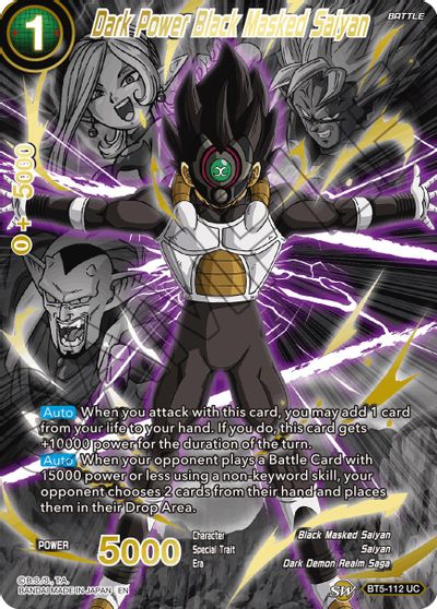 Dark Power Black Masked Saiyan (Alternate Art) [BT5-112] | Cracking-Singles