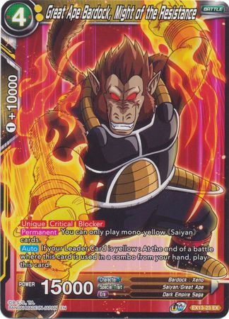 Great Ape Bardock, Might of the Resistance [EX13-23] | Cracking-Singles