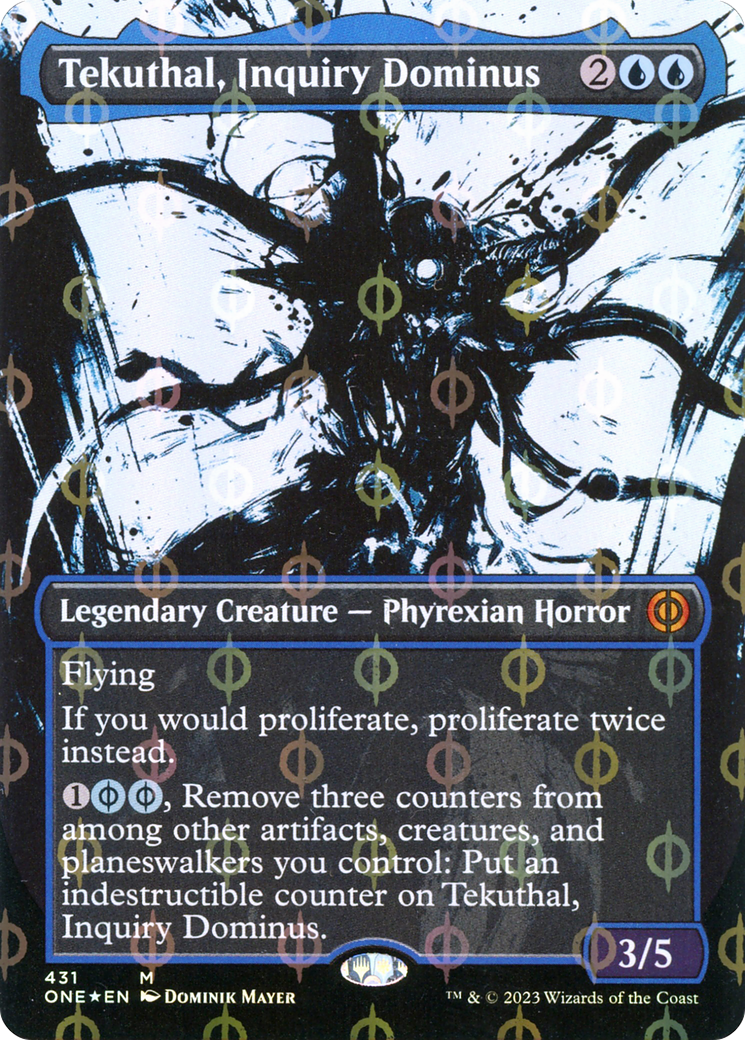 Tekuthal, Inquiry Dominus (Borderless Ichor Step-and-Compleat Foil) [Phyrexia: All Will Be One] | Cracking-Singles