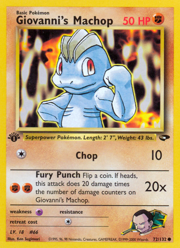 Giovanni's Machop (72/132) [Gym Challenge 1st Edition] | Cracking-Singles