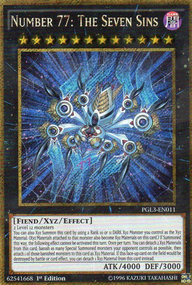 Number 77: The Seven Sins [PGL3-EN011] Gold Secret Rare | Cracking-Singles