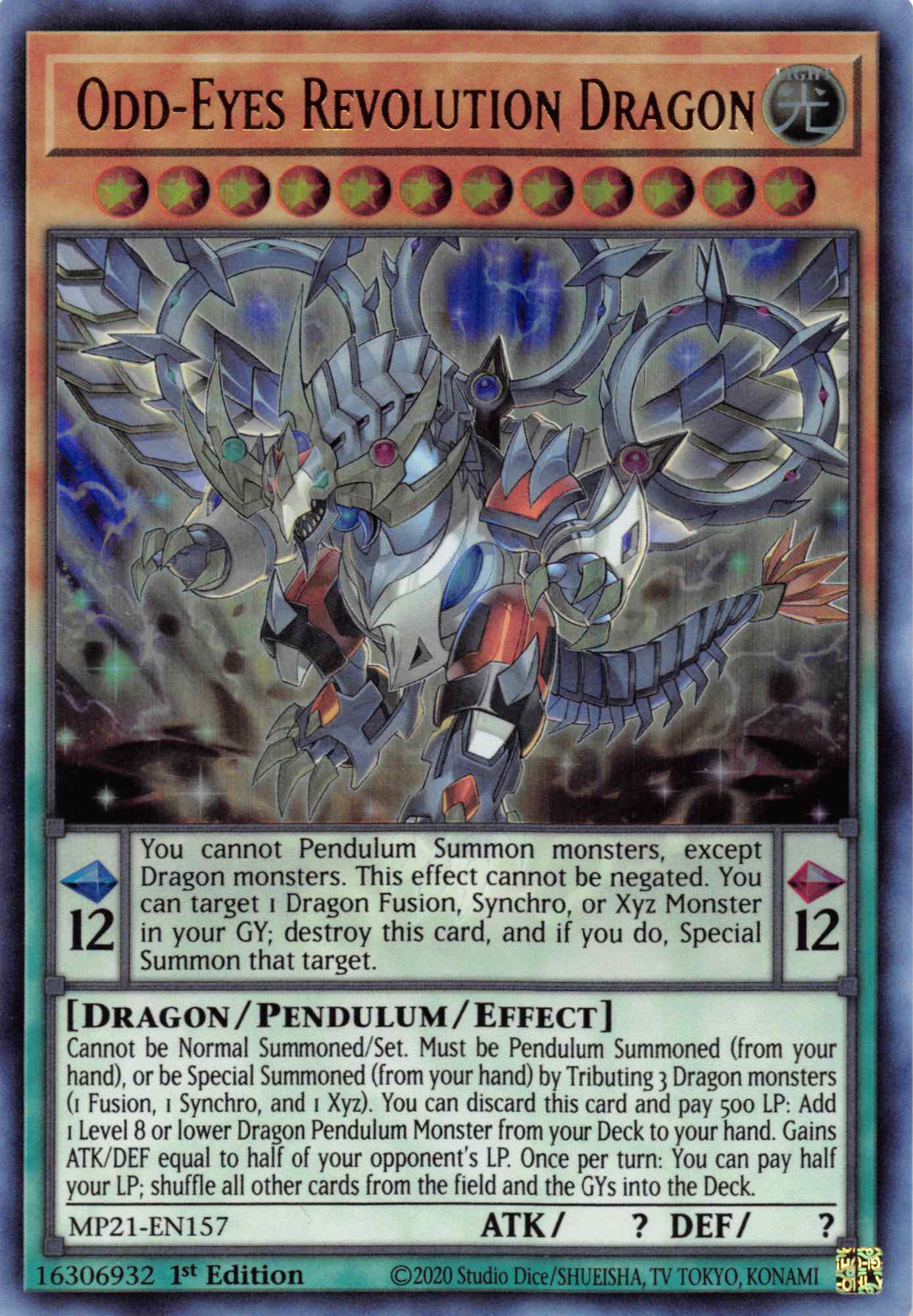 Odd-Eyes Revolution Dragon [MP21-EN157] Ultra Rare | Cracking-Singles