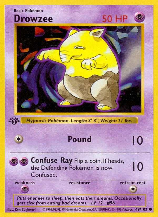 Drowzee (49/102) (Shadowless) [Base Set 1st Edition] | Cracking-Singles