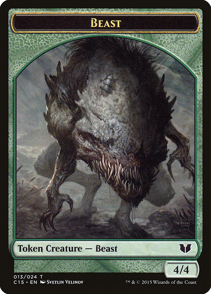 Beast // Snake (017) Double-Sided Token [Commander 2015 Tokens] | Cracking-Singles