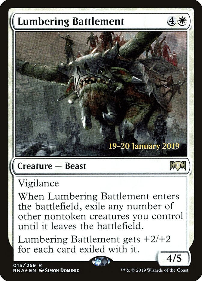 Lumbering Battlement [Ravnica Allegiance Prerelease Promos] | Cracking-Singles