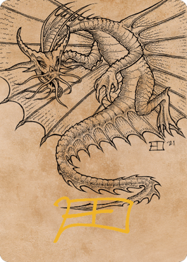 Ancient Gold Dragon Art Card (44) (Gold-Stamped Signature) [Commander Legends: Battle for Baldur's Gate Art Series] | Cracking-Singles