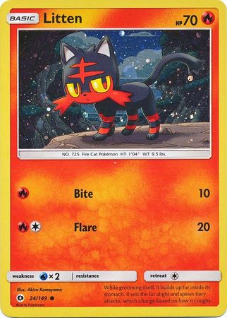 Litten (24/149) (Cosmos Holo) [Sun & Moon: Base Set] | Cracking-Singles