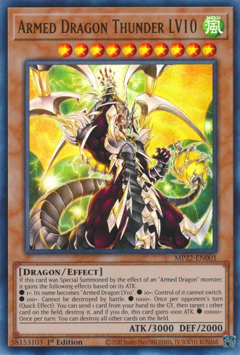 Armed Dragon Thunder LV10 [MP22-EN001] Ultra Rare | Cracking-Singles