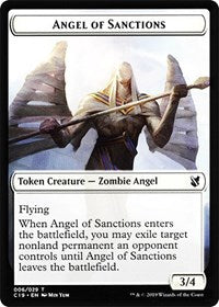 Angel of Sanctions // Horror Double-sided Token [Commander 2019 Tokens] | Cracking-Singles