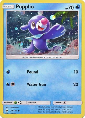 Popplio (39/149) (Cosmos Holo) [Sun & Moon: Base Set] | Cracking-Singles