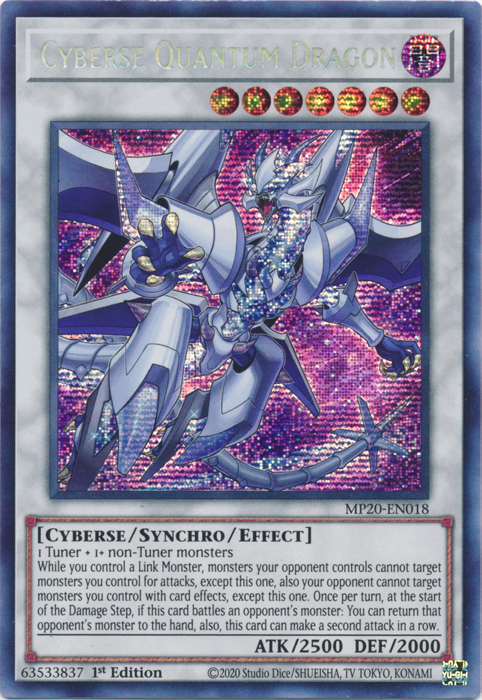 Cyberse Quantum Dragon [MP20-EN018] Prismatic Secret Rare | Cracking-Singles