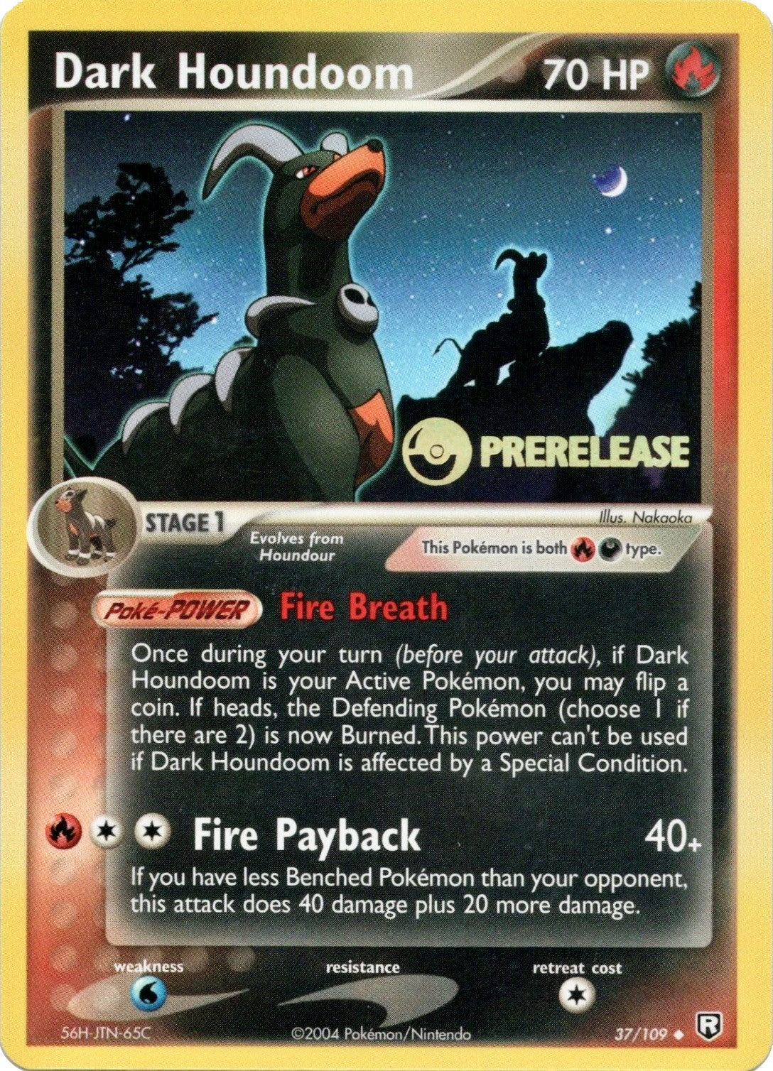 Dark Houndoom (37/109) (Prerelease Promo) [EX: Team Rocket Returns] | Cracking-Singles