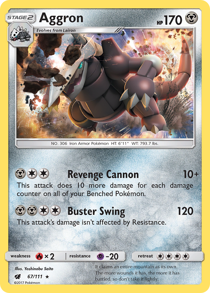 Aggron (67/111) [Sun & Moon: Crimson Invasion] | Cracking-Singles