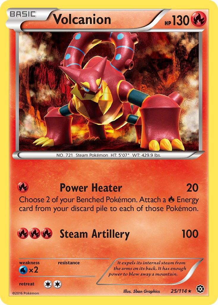 Volcanion (25/114) (Cracked Ice Holo) (Theme Deck Exclusive) [XY: Steam Siege] | Cracking-Singles