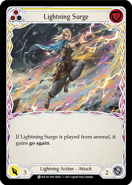 Lightning Surge (Yellow) [ELE190] (Tales of Aria)  1st Edition Rainbow Foil | Cracking-Singles