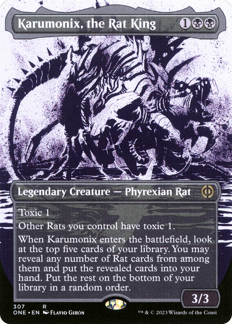 Karumonix, the Rat King (Borderless Ichor) [Phyrexia: All Will Be One] | Cracking-Singles