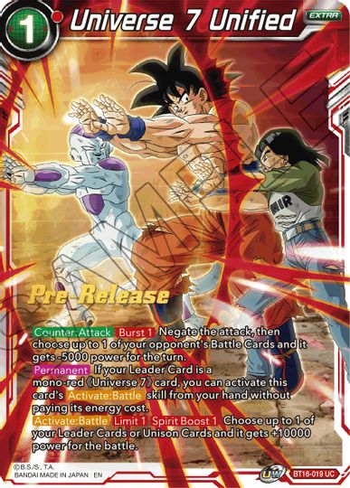 Universe 7 Unified (BT16-019) [Realm of the Gods Prerelease Promos] | Cracking-Singles